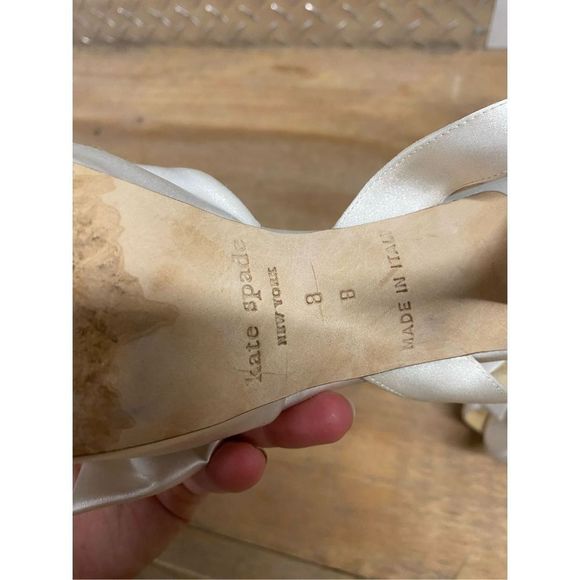 Kate Spade Wedding Madison Slingback Formal Heels Ivory Pumps, Sz 8, MP $298 - Picture 5 of 10